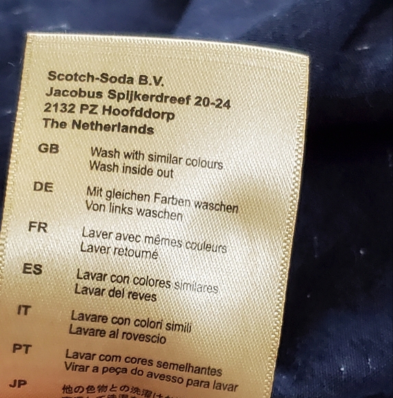 Scotch & Soda Essential Collarless Button Down Shirt, Navy/White Speck, Med, EUC - Picture 14 of 16